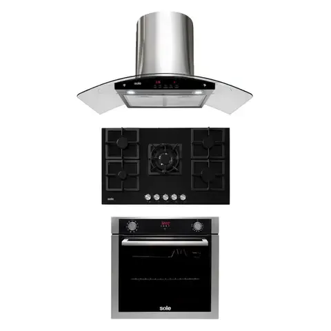 Combo Cocina a Gas SOLCO041 + Campana Extractora TURE63CO + Horno Eléctrico SOLHO012