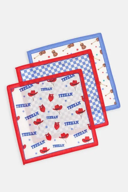 3-pack kids zakdoeken cowboy