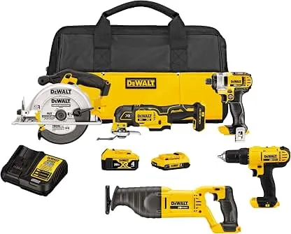 DEWALT Tools 5 Tool Power Tool Combo Kit, Cordless Drill Impact Driver Saw Oscillating Multi-tool Set with 20V MAX Battery and Charger (DCK551D1M1) DEWALT Tools 5 Tool Power Tool Combo Kit, Cordless Dril…