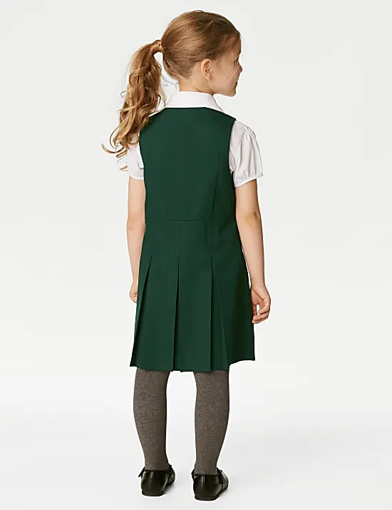 Girls' Pleated School Pinafore (2-12 Yrs)
