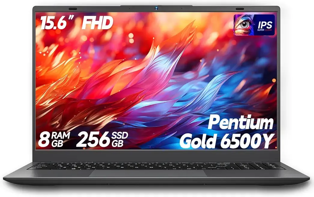 Laptop Computer, 8GB RAM 256GB SSD, Laptop with Gold 6500Y (Beat N5095, Up to 3.4GHz), 15.6 Inch FHD IPS Display, Type-C, HDMI, USB3.2, BT5.2, WiFi 5, Laptops