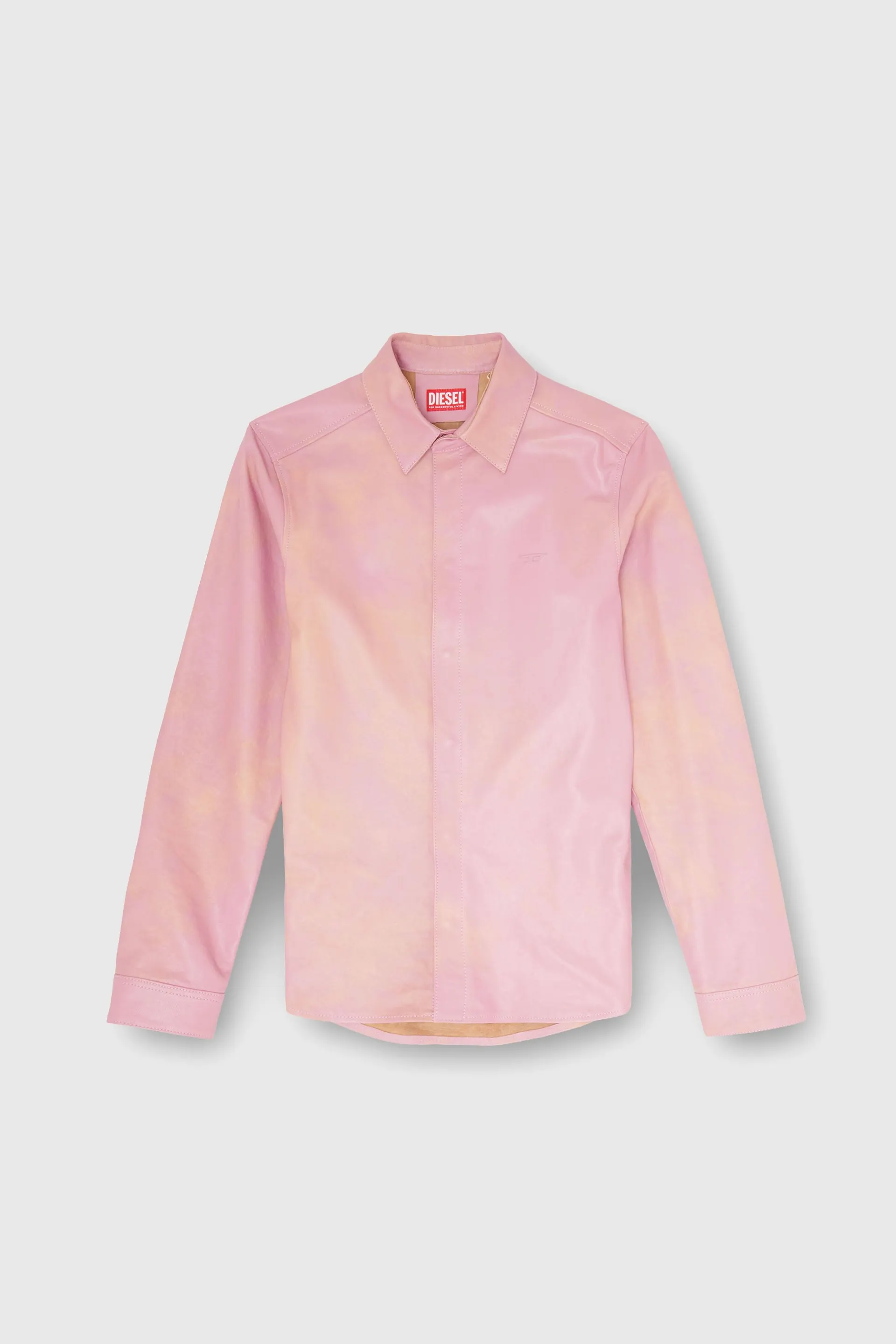 Shirt in treated leather
