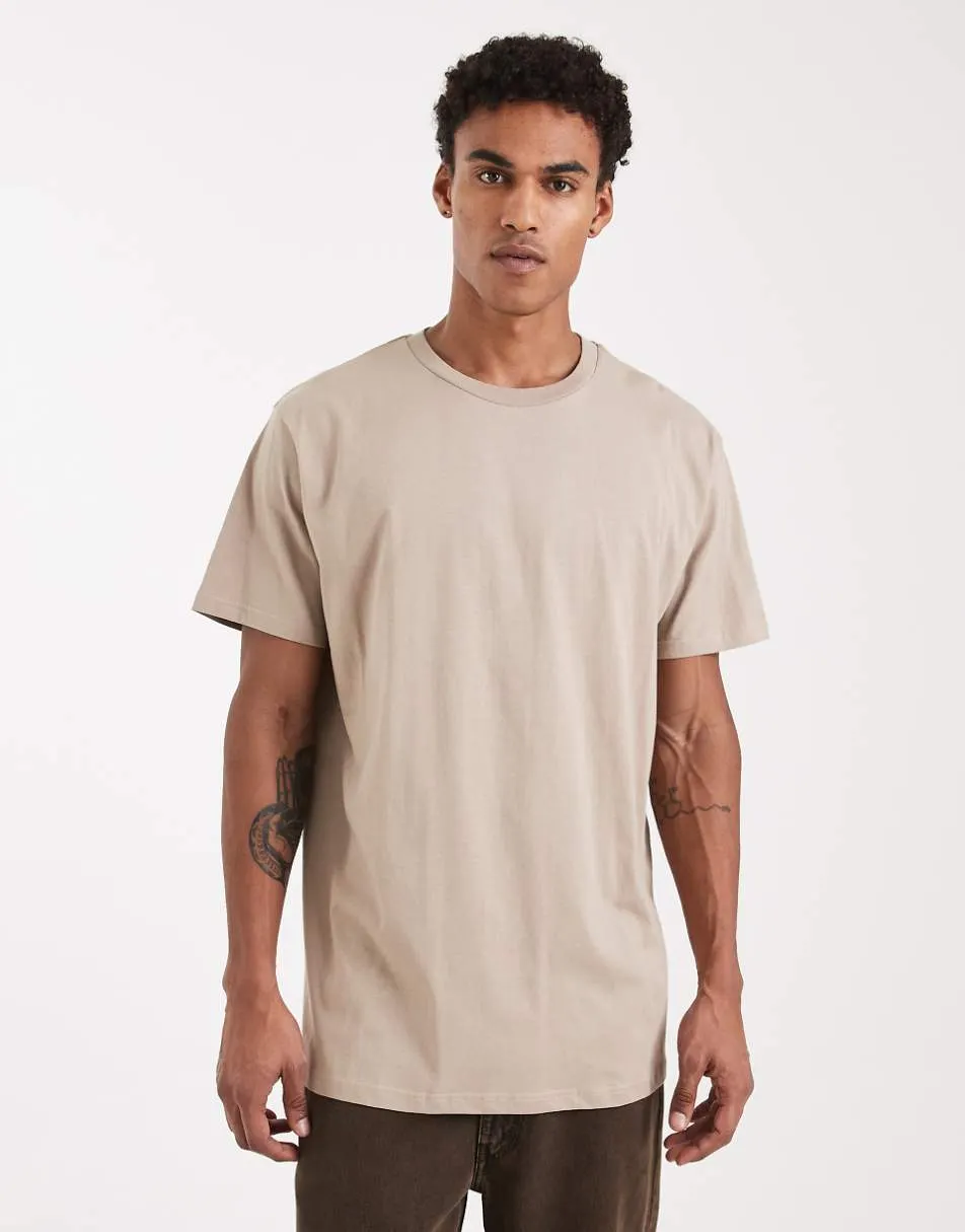 Brave Soul oversized crew neck t-shirt in taupe