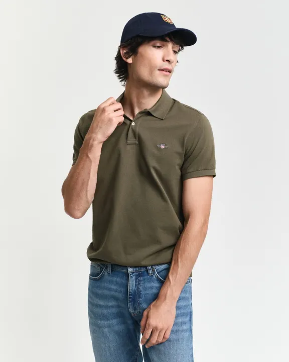 Klassisk piquéskjorte i slim fit