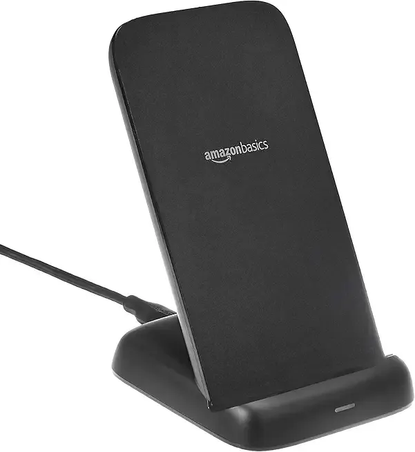 10W Qi Certified Wireless Charging Stand for Phone 16/15/14/13/12/11/X, Samsung, and More, with USB Cable, Black (No AC Adapter)