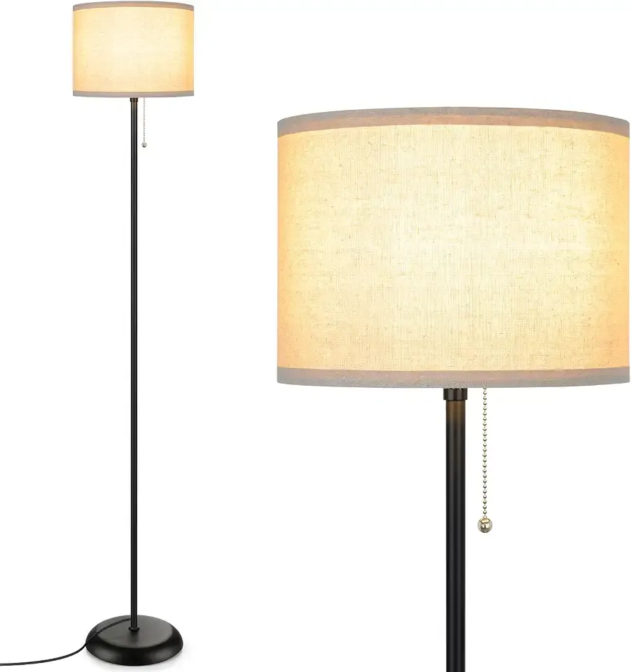 FOLKSMATE Floor Lamp for Living Room Modern Minimalist Tall Black