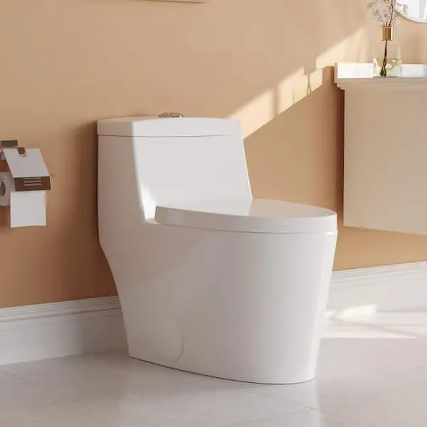 DEERVALLEY Prism 12 in.​ Rough In 1-​Piece 1.​1/​1.​6 GPF Dual Flush Elongated Toilet in White, Seat Included