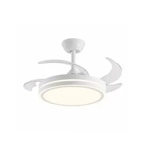 Ventilatore da Soffitto Plafoniera LED 60W 5800LM Pale Retrattili Timer Telecomando per Camera Moderna Salvaspazio con Luce LED BETA