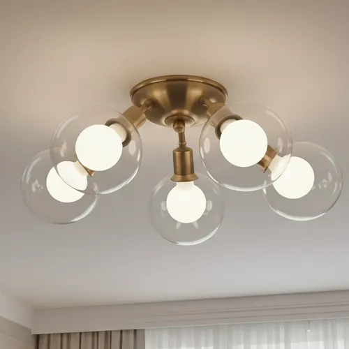 Canarm Inc. Estella Gold 5-Light Semi-Flush Mount Ceiling Light