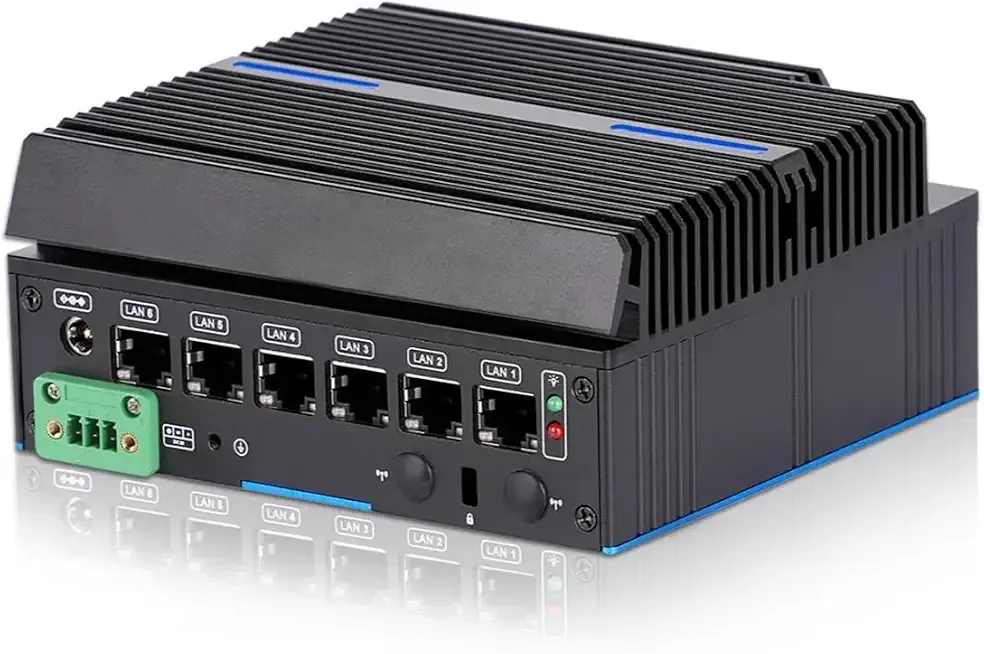 Fanless Firewall Mini PC 4X Intel 2.5GbE i226-V LAN 8GB DDR4 240GB SSD Intel Core 6006U CPU Gateway Router Network, AES NI Support HDD Test with pf-Sense/opn-Sense