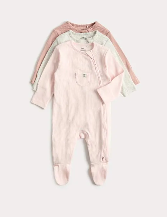 3er-Pack Schlafanzüge mit hohem Baumwollanteil (3 kg – 3 J.)