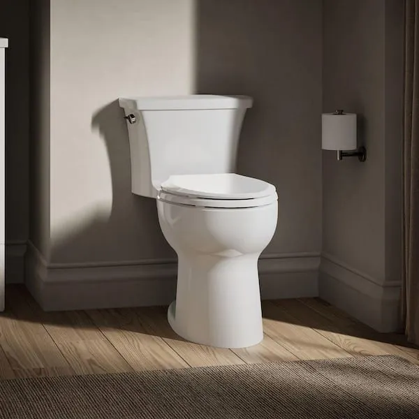 KOHLER Highline Arc 12 in.​ Rough In 1-​Piece 1.​28 GFP Single Flush Elongated Chair Height Toilet in White with Soft Close Seat