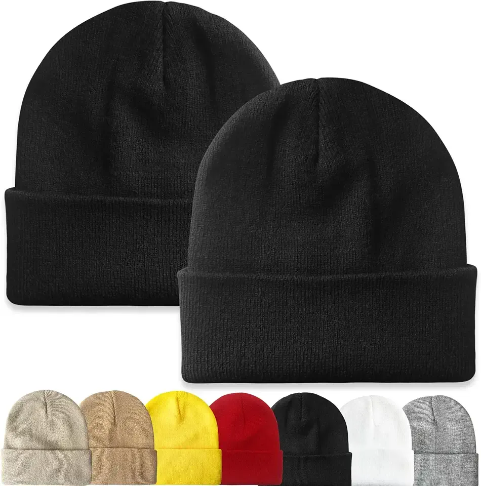 Unisex Beanie Hats for Men Women Plain Knit Winter Beanies Warm Hat