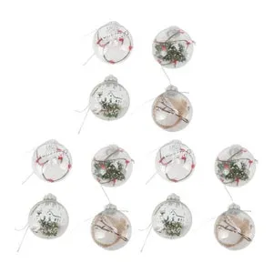 Adornos de plástico transparente, bolas de adorno rellenables inastillables, bola de árbol de Navidad para proyectos de manualidades, Navidad, bodas,