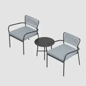 Arcadia Katy Outdoor Set Black Grey 3 Piece