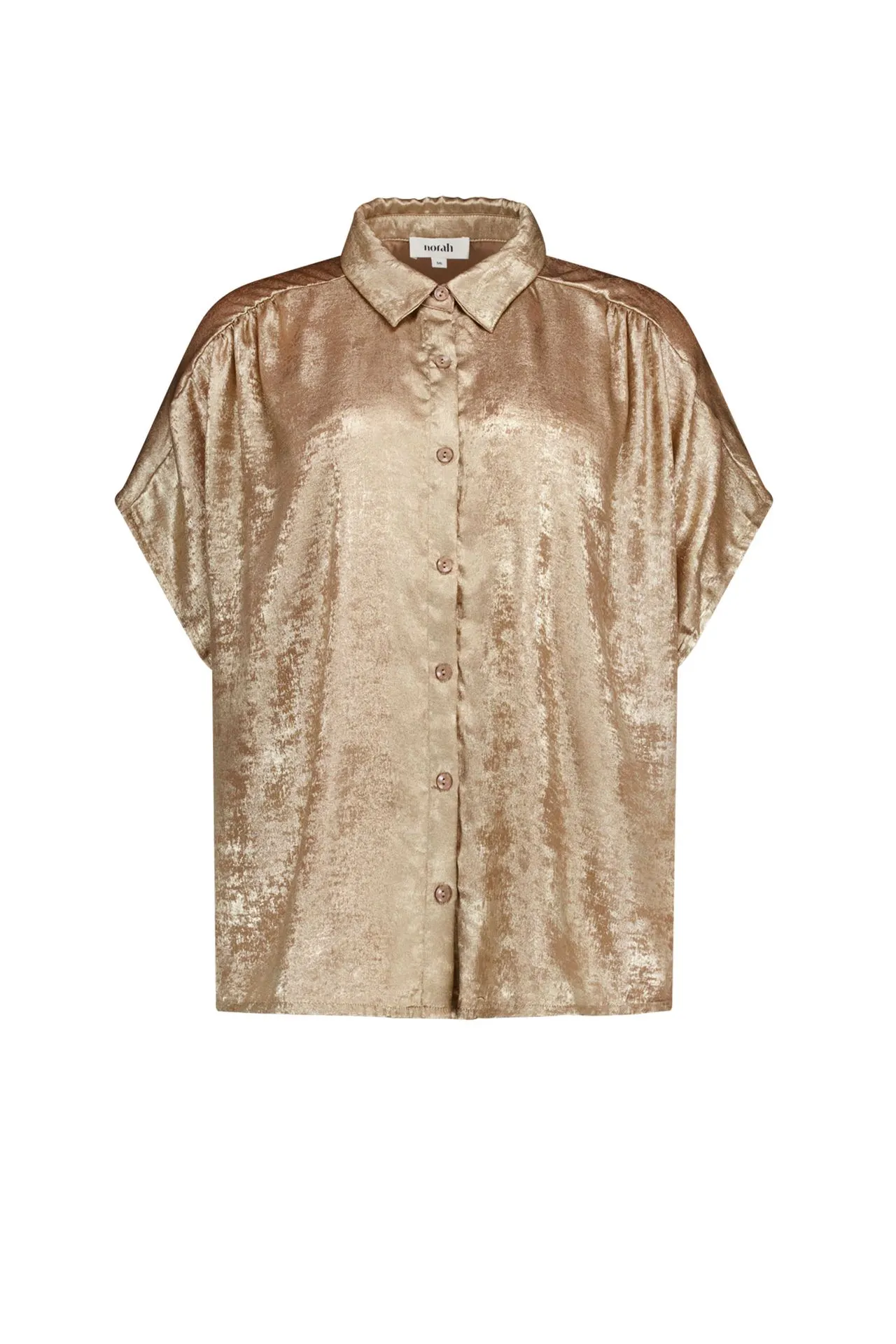 Bronskleurige glanzende blouse