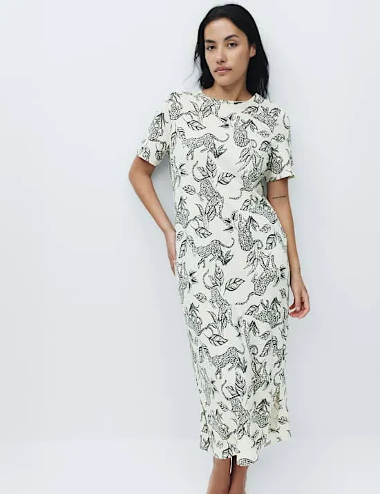 Cotton Modal Printed Long Nightdress