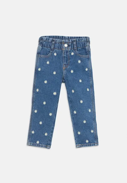 BABYGAP EMBROIDERED PAPERBAG MOM JEANS - Jeans straight leg - stone blue denim