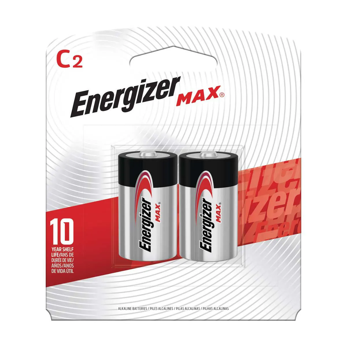 Energizer MAX C Batteries (2 Pack), C Cell Alkaline Batteries
