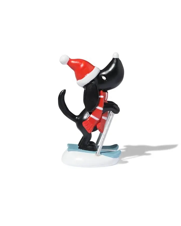 Takkie op ski's voor kerstdorp