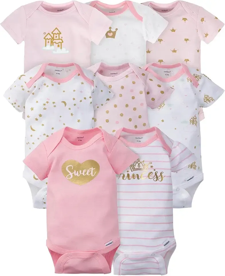 Baby Girls' 8-pack Short Sleeve Onesies Bodysuits
