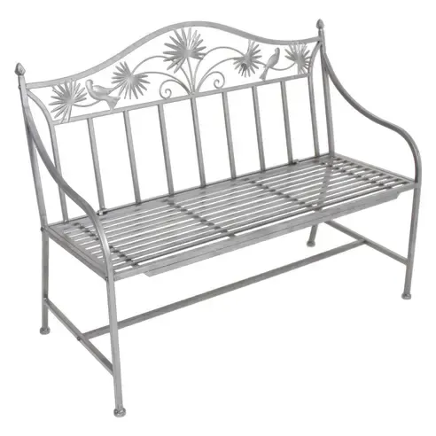 Gartenbank TALIN - grau - Metall - 111 cm