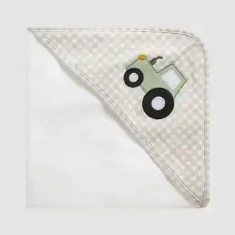 Living Textiles Organic Hooded Towel Tractor Ride