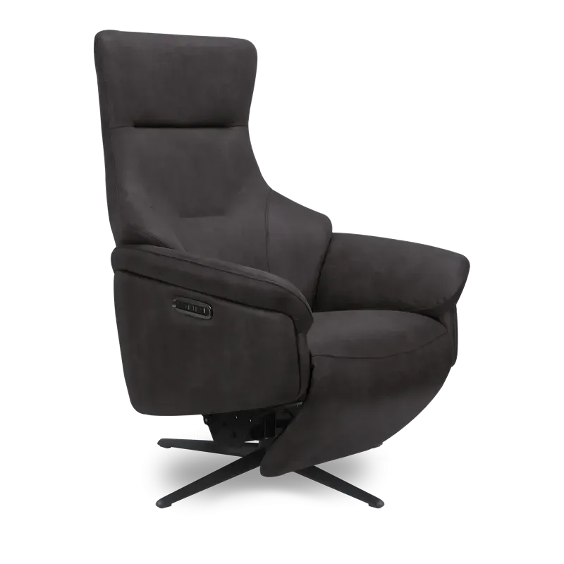 Relaxfauteuil Siesta - elektrisch + accu - microleder Oxx Antraciet