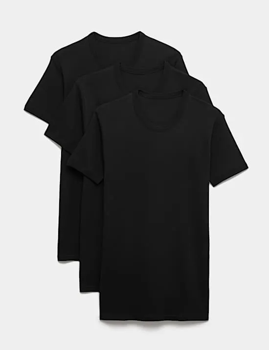 3er-Pack T-Shirts aus reiner Baumwolle