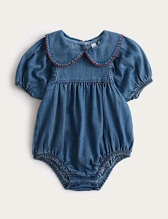 Denim-Schwimmanzug mit hohem Baumwollanteil (0–3 J.)