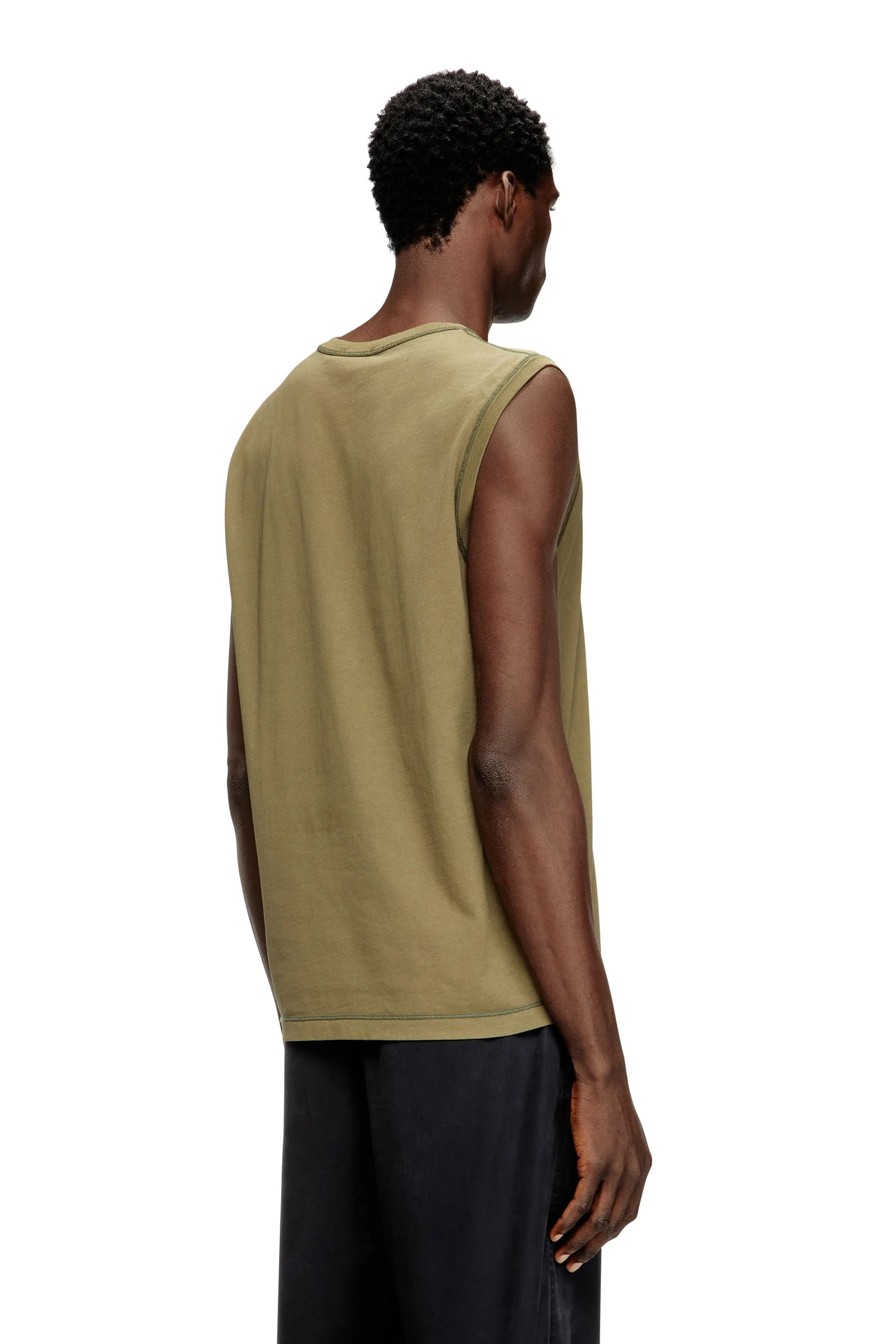 Sleeveless cotton top with metallic Oval D