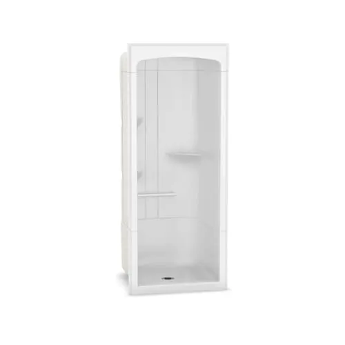 Camelia 36L x 36W x 88H in. 2-in-1 Shower Kit - Shower Stall with Centre Drain Shower Base and Shower Wall Surround (No Door)