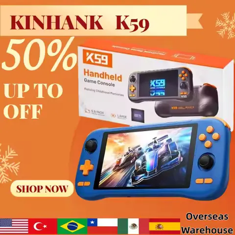 K59 Retro Handheld Game Console 5.5-inch IPS HD Screen Smooth Gameplay Game Player Android14 Handheld Console 128G Boy Gifts New