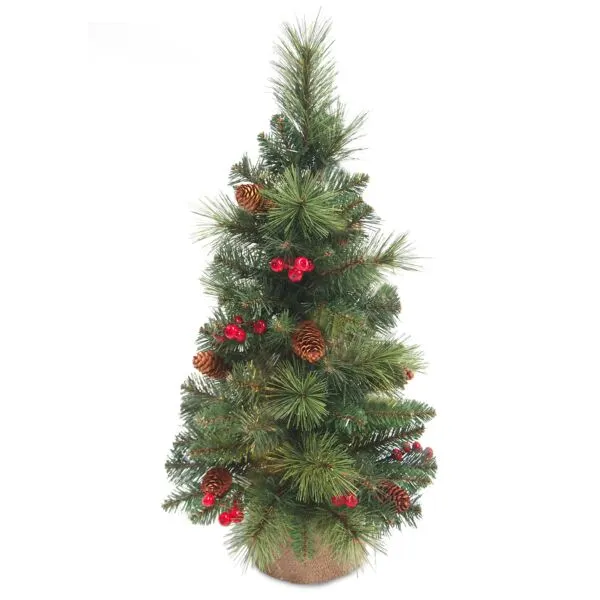 National Tree Company 31TPC24 Everyday Miniature Pine Cone & Berry Burlap Base - 61 cm