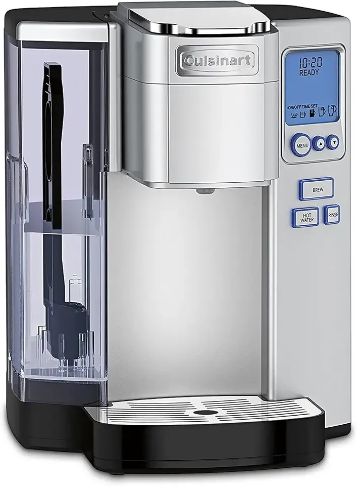 Coffee Maker, Single Serve 72-Ounce Reservoir Pod Coffee Machine, Programmable Brewing & Hot Water Dispenser, 5 Cup-Size Settings, Stainless Steel, SS-10P1, Silver