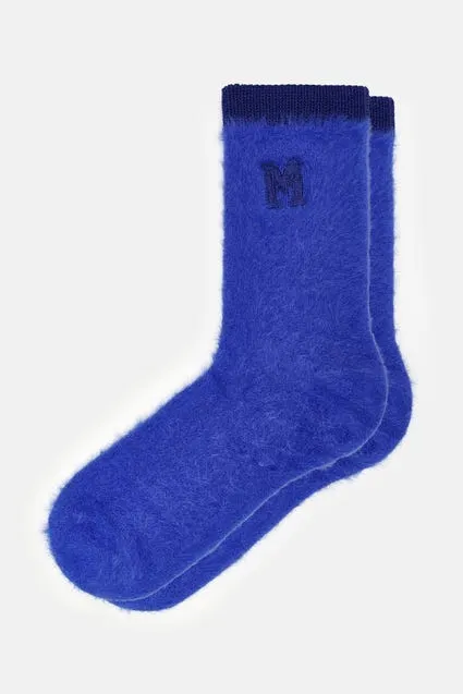 Homesocks fluffy met letter M - MAE