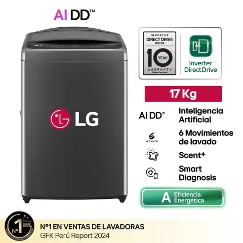 Lavadora WT17BV6T 17 Kg AI DD Carga Superior Negro Claro