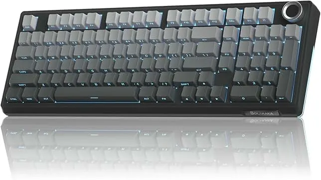SOLAKAKA KI99 Pro 96% Wireless Mechanical Keyboard, RGB Gaming Keyboard, Hot-Swappable Pre-Lubed Switches, Gasket Structure Creamy Keyboards (Gradient-Black, Non-Silent Version)