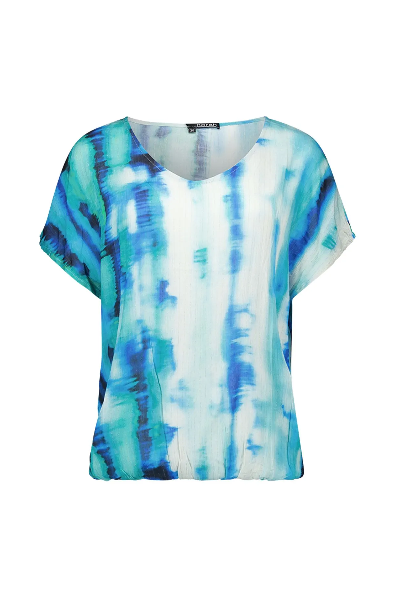 Blauwe top met grafische print