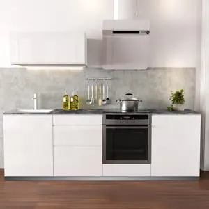Cocina en kit DELINIA ID con altos TOKIO blanco brillo 2.40 m