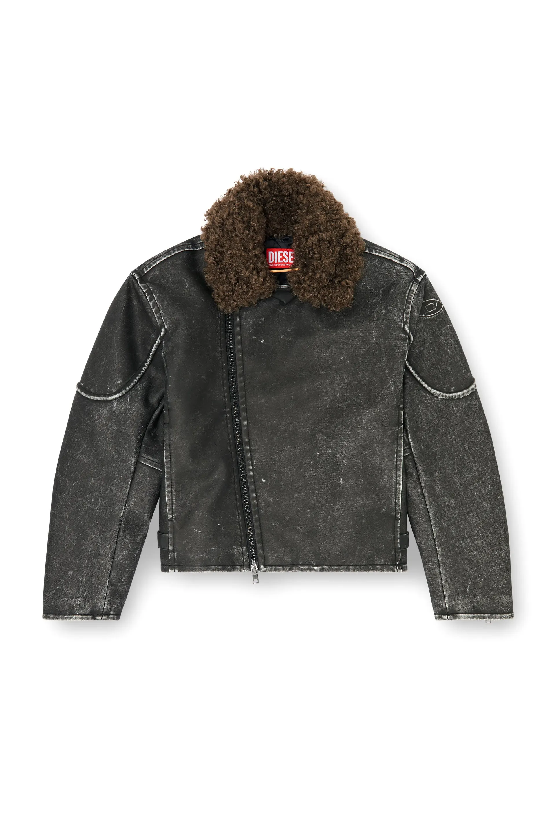 Biker jacket with detachable collar