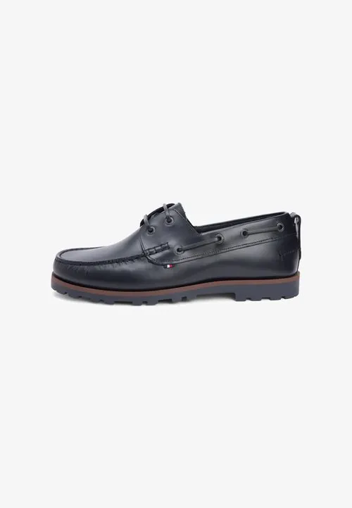 LEATHER CLEAT LIGHTWEIGHT BOAT SHOES - Båtsko - black