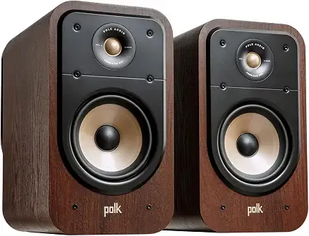 Polk Audio Signature Elite ES20 Bookshelf Speaker Pair, Contemporary Walnut