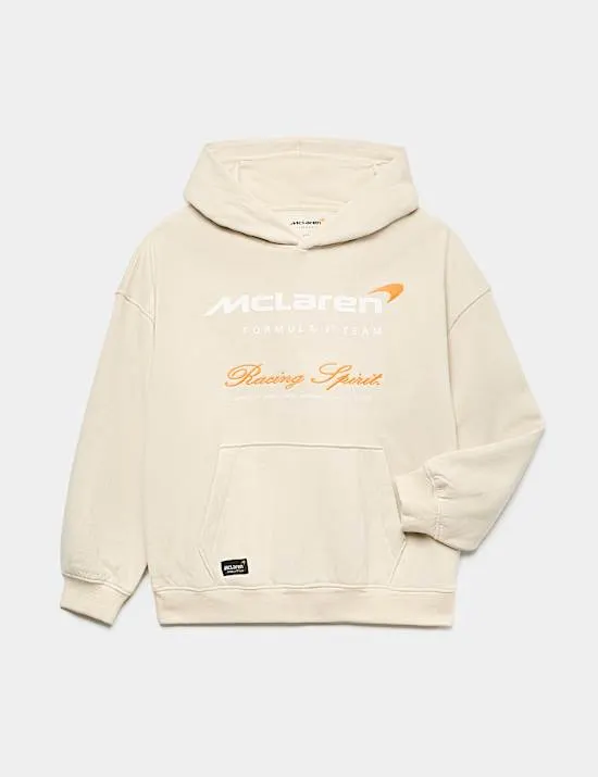 Hoodie mit hohem Baumwollanteil und McLaren-Grafik (6–16 J.)
