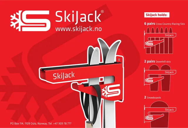 Skihanger Wall Red 300mm 25/26, skiopphengskroker