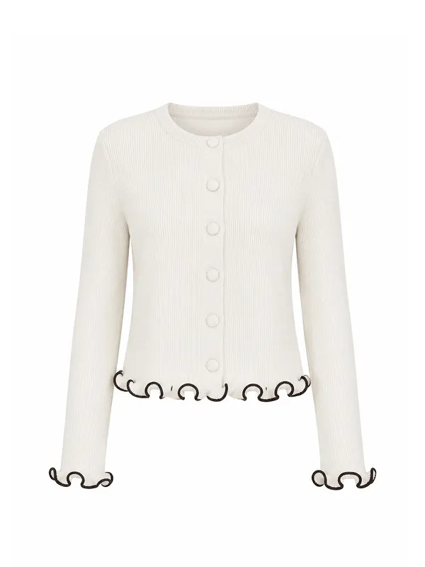 Krista Cotton Cardigan - Hvit