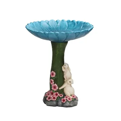 Sunflower 20-in H Colorful Plastic Complete birdbath