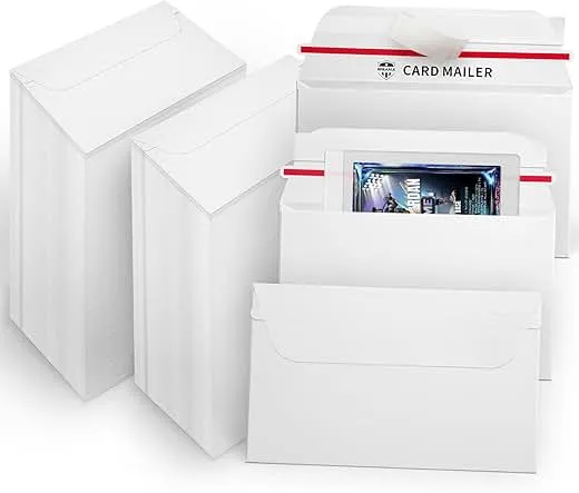 BREAALE 500 Pack Trading Card Mailer Envelopes, 7" x 4.35" White Card Shipping Envelopes, Self-Seal Shell Mailers with Easy-Open Tear Strip for Toploaders, Semi-Rigid Holders, Sports Cards & TCG BREAALE 500 Pack Trading Card Mailer…