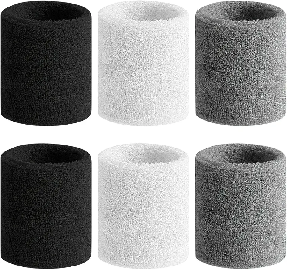 BEACE Sweatbands Sports Wristband for Men & Women - Moisture Wicking Athletic Cotton Terry Cloth Sweatband for Tennis, Basketball, Running, Gym, Working Out