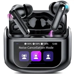 Touch Screen Wireless Earbuds, Headphones Bluetooth 5.4 Ear Buds with Anc and Enc Clear Calls, 48H Noise Cancelling Earbud, 14.2mm Deep Bass, 5 EQ Modes, IPX7 Waterproof Earphones, for Ios Android, $23.95, Was $179.98
